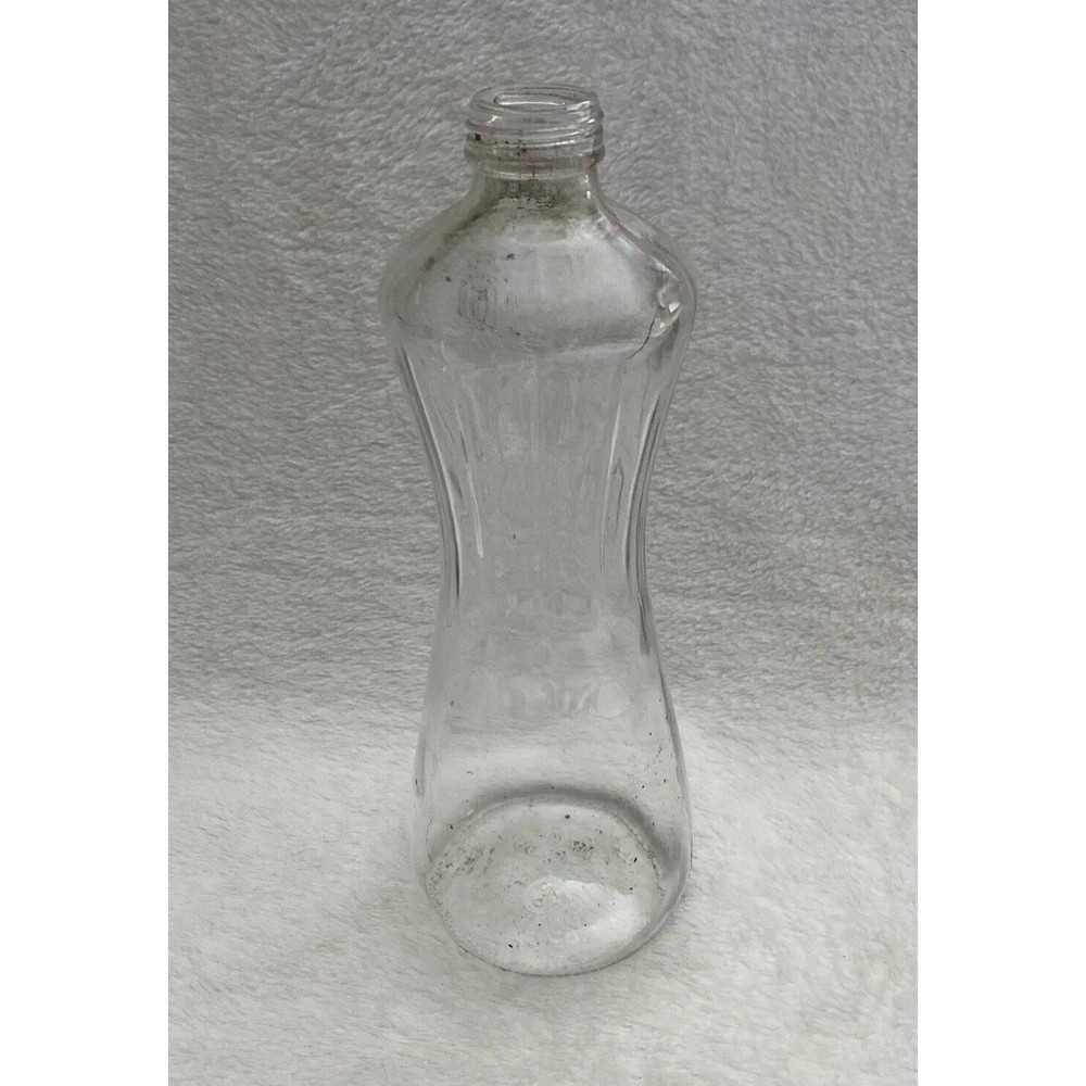 Hour Glass Shaped Ribbed Top 11" Tall Thatcher Glass Company Bottle 60's Vintage